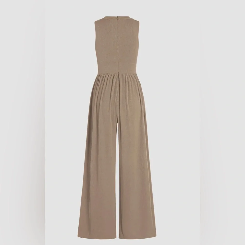 Cider Sleeveless Tan Jumpsuit Size M - Picture 2 of 7